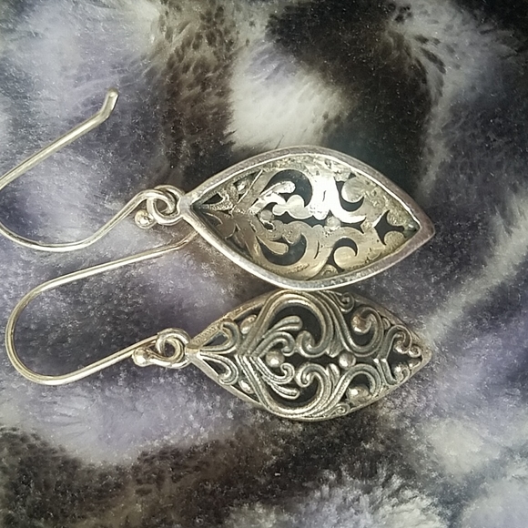 Sterling Silver 925 Marquise earrings - Picture 2 of 6